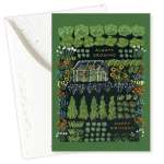 Green birthday card with a garden illustration and the words "Always Growing"