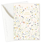 Birthday card with a colorful floral pattern and matching envelope