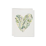 Two white greeting cards with a leafy heart design