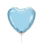 Light blue heart-shaped balloon on a stick