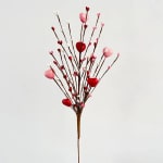 Decorative branch spray with red, pink, and white heart accents