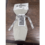 Canvas bouquet bag with XOXO ribbon and love text tag
