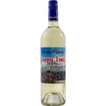 Bottle of white wine with a colorful label