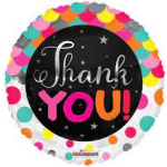 Round balloon with colorful polka dots and "Thank You" text