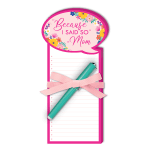 Mother's Day notepad gift with a pink ribbon and pen