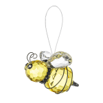 Crystal bee ornament with yellow and clear faceted beads