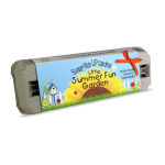 A carton labeled Little Summer Fun Garden with a sunflower graphic