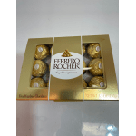 Box of Ferrero Rocher chocolates in gold wrappers