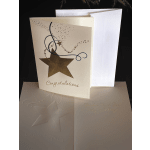 Greeting card with a gold star and "Congratulations" text