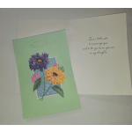 Two greeting cards with floral designs and handwritten messages