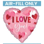 Pink heart-shaped balloon with "I LOVE You!" text and heart graphics
