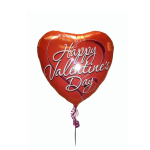 Heart-shaped red balloon with "Happy Valentine's Day" text