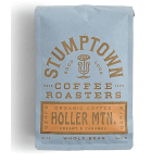 Bag of Stumptown coffee beans with blue packaging