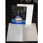 Birthday card with a cupcake and candle design