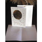 Birthday card with a holographic balloon design