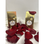 Ferrero Rocher chocolate boxes with red rose petals scattered in front