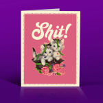 SHIT! - Kittens greeting card funny