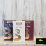 Three boxed hot chocolate mixes on a table