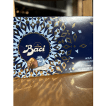 Box of Baci milk chocolates with blue and gold geometric packaging