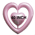 Pink heart-shaped balloons with a smaller heart balloon in front