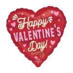 Red heart-shaped balloon with "Happy Valentines Day" text and pink hearts