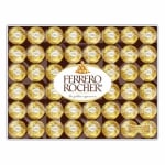 Box of Ferrero Rocher chocolates in gold wrappers