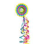 Colorful birthday balloon with curling ribbons