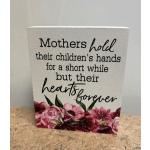 "Mothers hold their children's hands..." Wooden Shelf Sitter