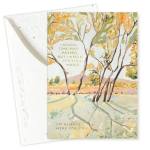 Sympathy card with a pastel landscape and the words "I know time has passed, but I know it's still hard."