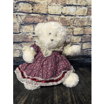 Sweet Mother's Day Bear in a Red Floral Dress
