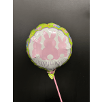 Pink Easter bunny balloon on a stick