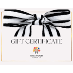 Gift certificate with a black-and-white ribbon bow
