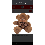 Brown plush teddy bear with a ribbon bow