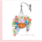 Hanging floral wall art with a pumpkin and "Happy Mother's Day" text