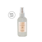 Bottle of hand hygiene spray with a 50% off badge