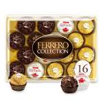 Ferrero Collection box of assorted chocolates in gold, brown, and white wrappers