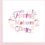 Pink Mother's Day card with decorative lettering