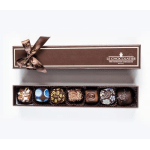Box of assorted chocolates with a ribbon bow