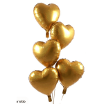 3 Gold Heart Ballons 18"