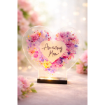 Amazing Mom LED Floral Heart Keepsake