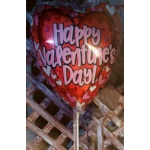 Heart-shaped balloon with "Happy Valentine's Day!" text