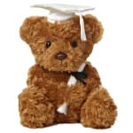 8.5" White Cap Bear Plush
