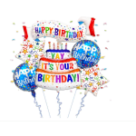 6 PCS Happy Birthday Mylar Balloons Happy Birthday Foil Banner Balloons Star and Circle Balloon for Birthday Party Decoration Supplies