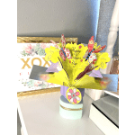 Pop-up Mother's Day card with bright yellow flowers and butterflies