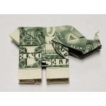 Folded dollar bill shaped like a shirt and tie