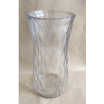 Clear textured glass vase with a flared rim