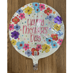 Round Mother's Day balloon with colorful flower prints