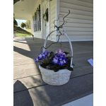 Velvet and wicker violet basket