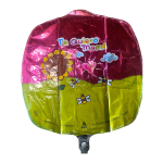 Heart-shaped foil balloon with "Te Quiero Mama" and flower graphics