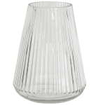 Ribbed Clear Vase 8in